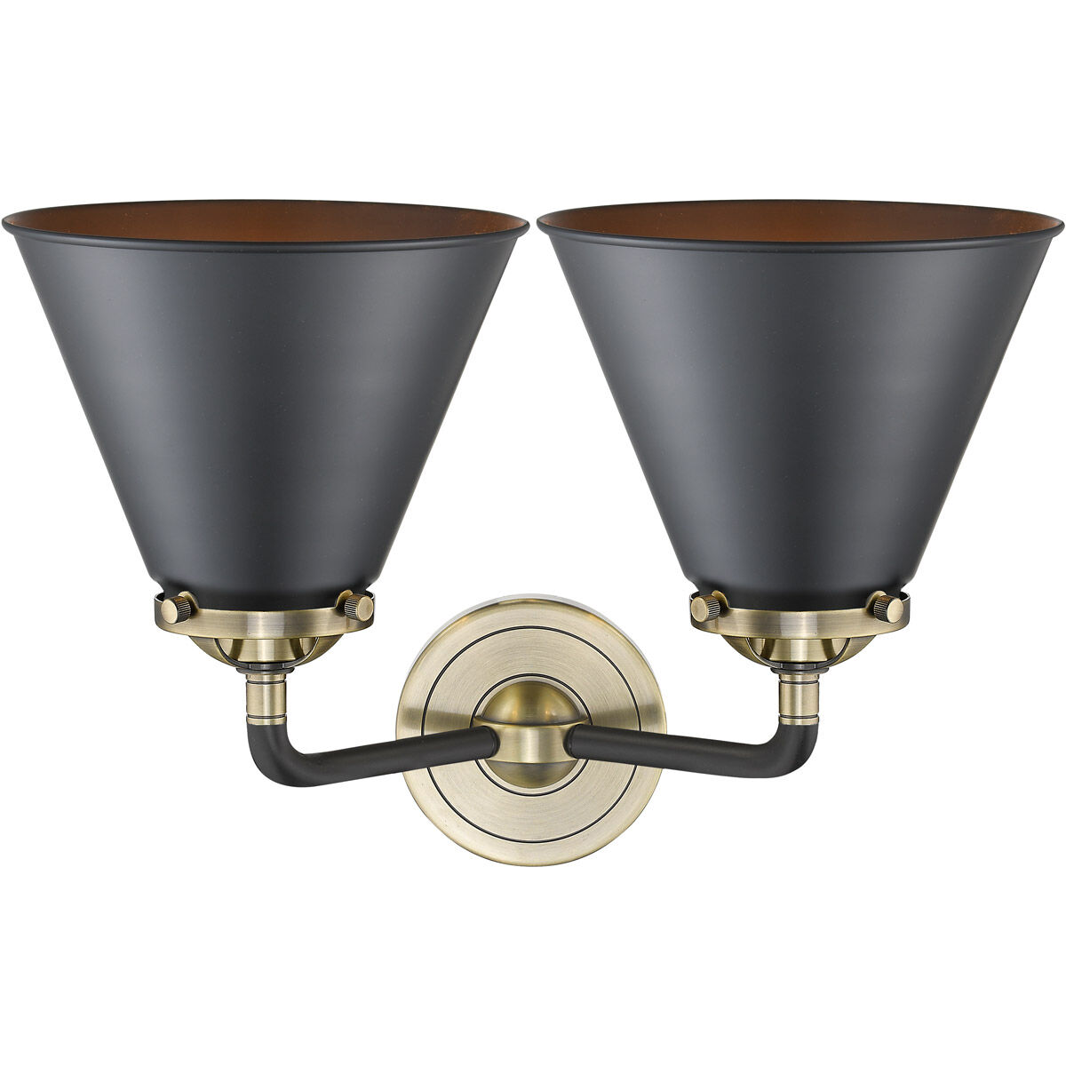 Nouveau Appalachian LED 16 inch Black Antique Brass Bath Vanity Light Wall Light in Matte Black, Nouveau