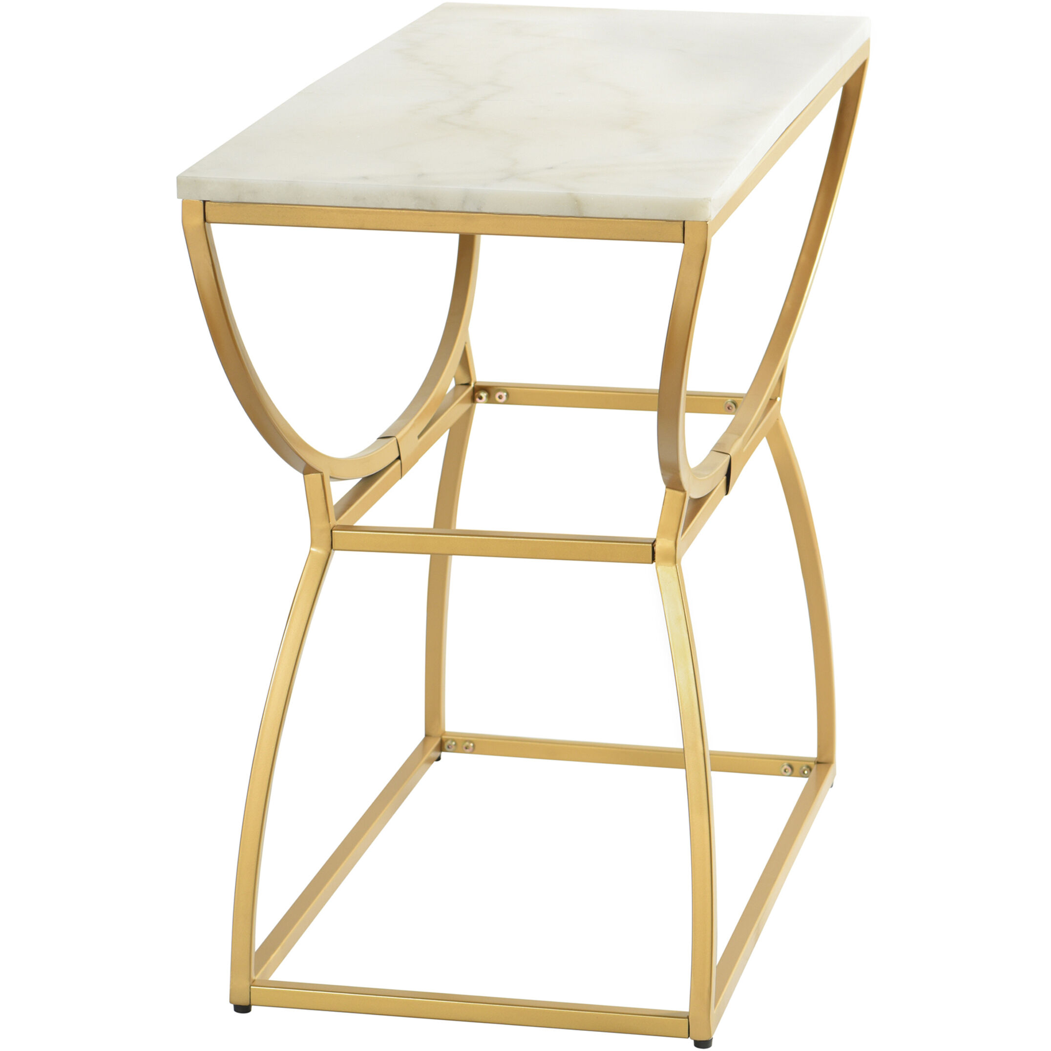 Loren 36 X 16 inch White and Gold Console Table