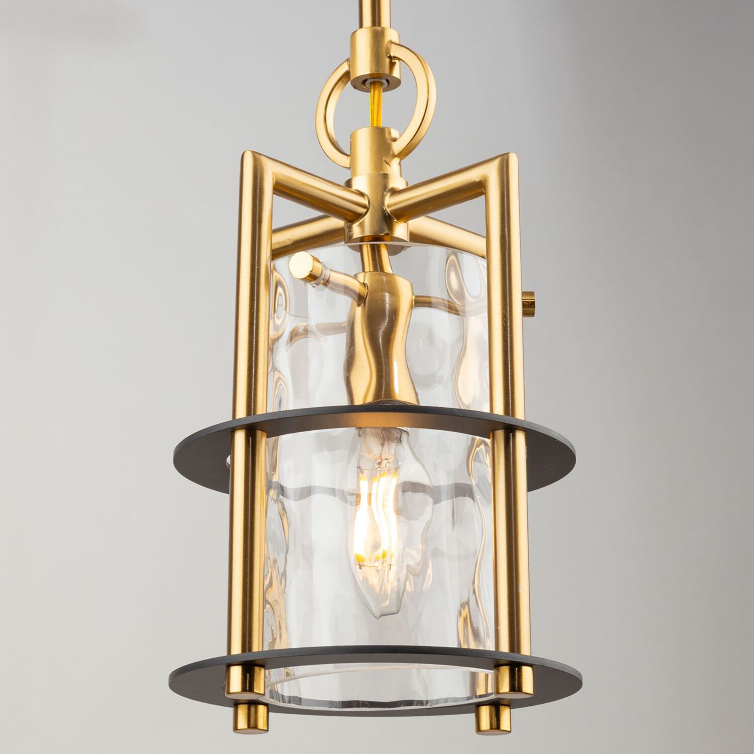 Burford LED 5 inch Brass and Black Pendant Ceiling Light