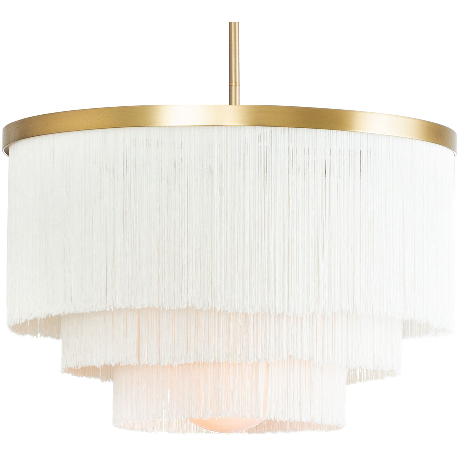 Cabaret Fringe 3 Light 26 inch Ivory Chandelier Ceiling Light