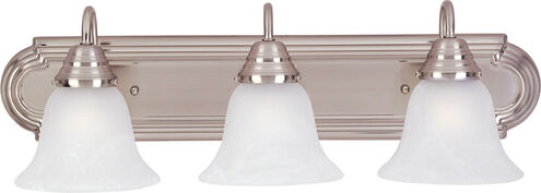 Essentials - 801x 3 Light 24 inch Satin Nickel Bath Light Wall Light in Marble