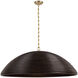 Suzanne Kasler Emerson LED 42.25 inch Hand-Rubbed Antique Brass Pendant Ceiling Light in Espresso Rattan