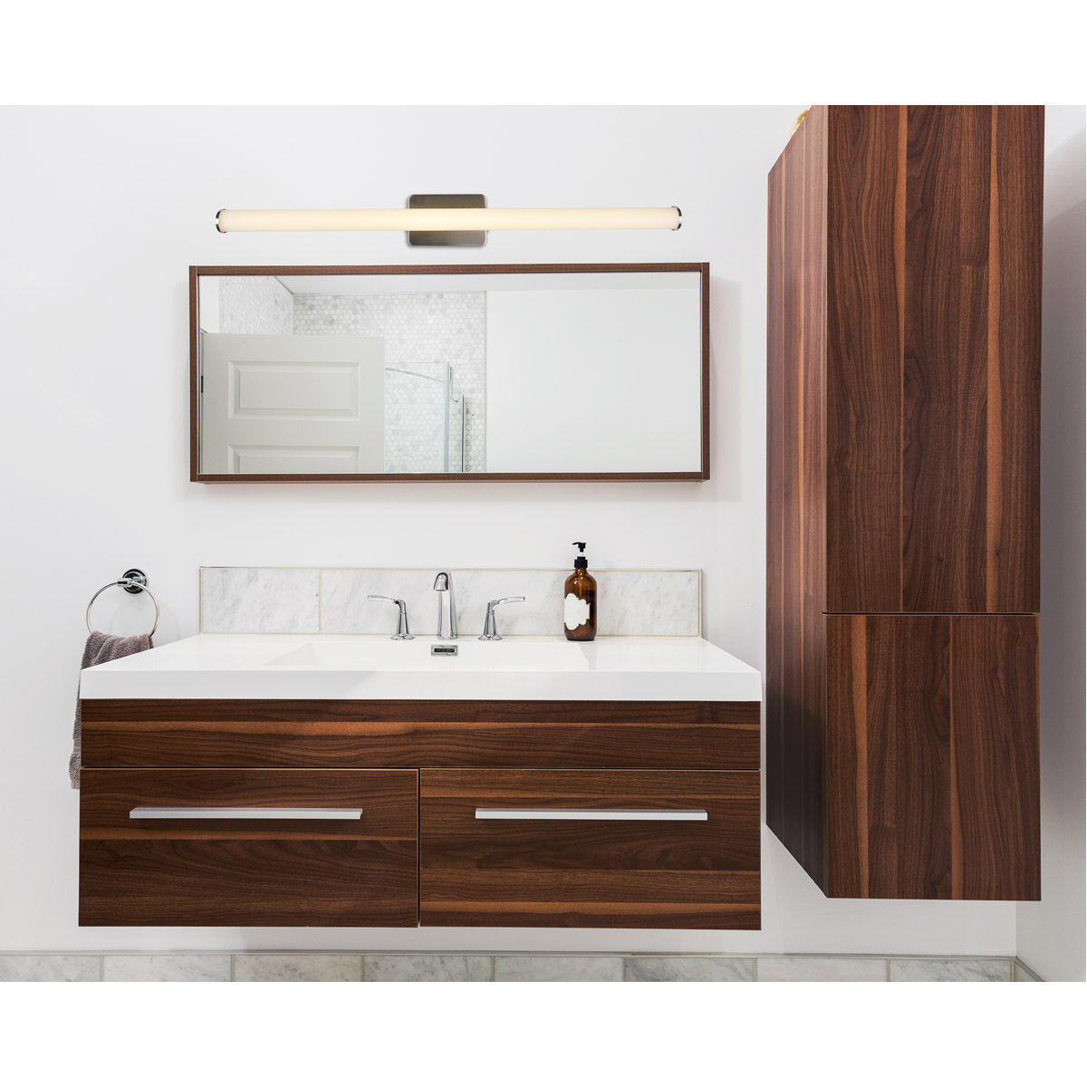 Steston LED 36.2 inch Brushed Nickel Vanity Light Wall Light