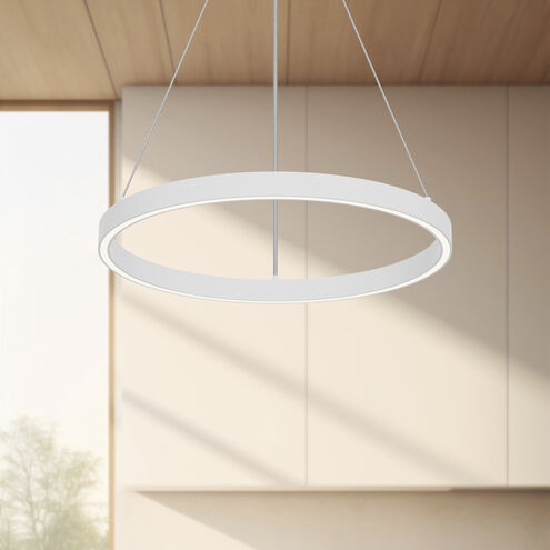 Cerchio LED 17.75 inch White Pendant Ceiling Light