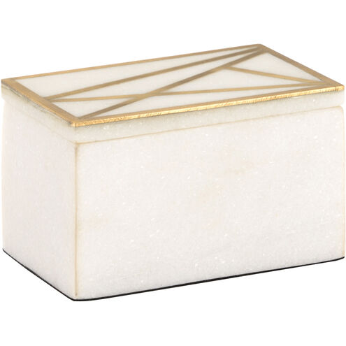 Wildwood 5 inch Natural White/Antique Gold Box