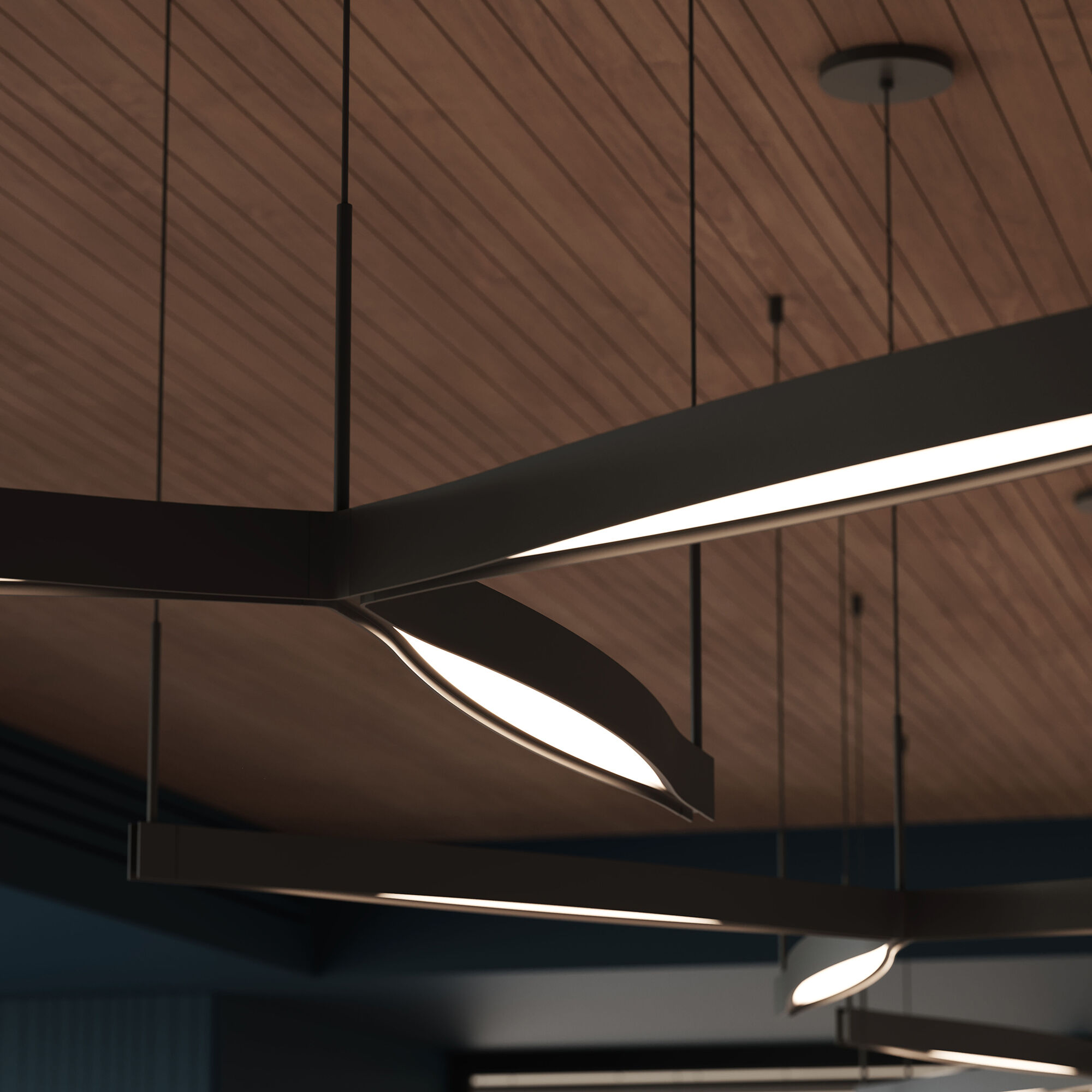 Ola LED 55 inch Satin Black Pendant Ceiling Light