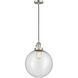 Franklin Restoration Beacon 1 Light 12 inch Brushed Satin Nickel Mini Pendant Ceiling Light in Incandescent, Seedy