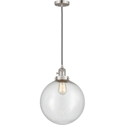 Franklin Restoration Beacon 1 Light 12 inch Brushed Satin Nickel Mini Pendant Ceiling Light in Incandescent, Seedy