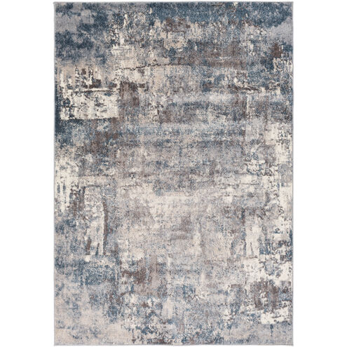 Ankara 87 X 63 inch Teal/Cream/Taupe/Charcoal/Medium Gray Rugs