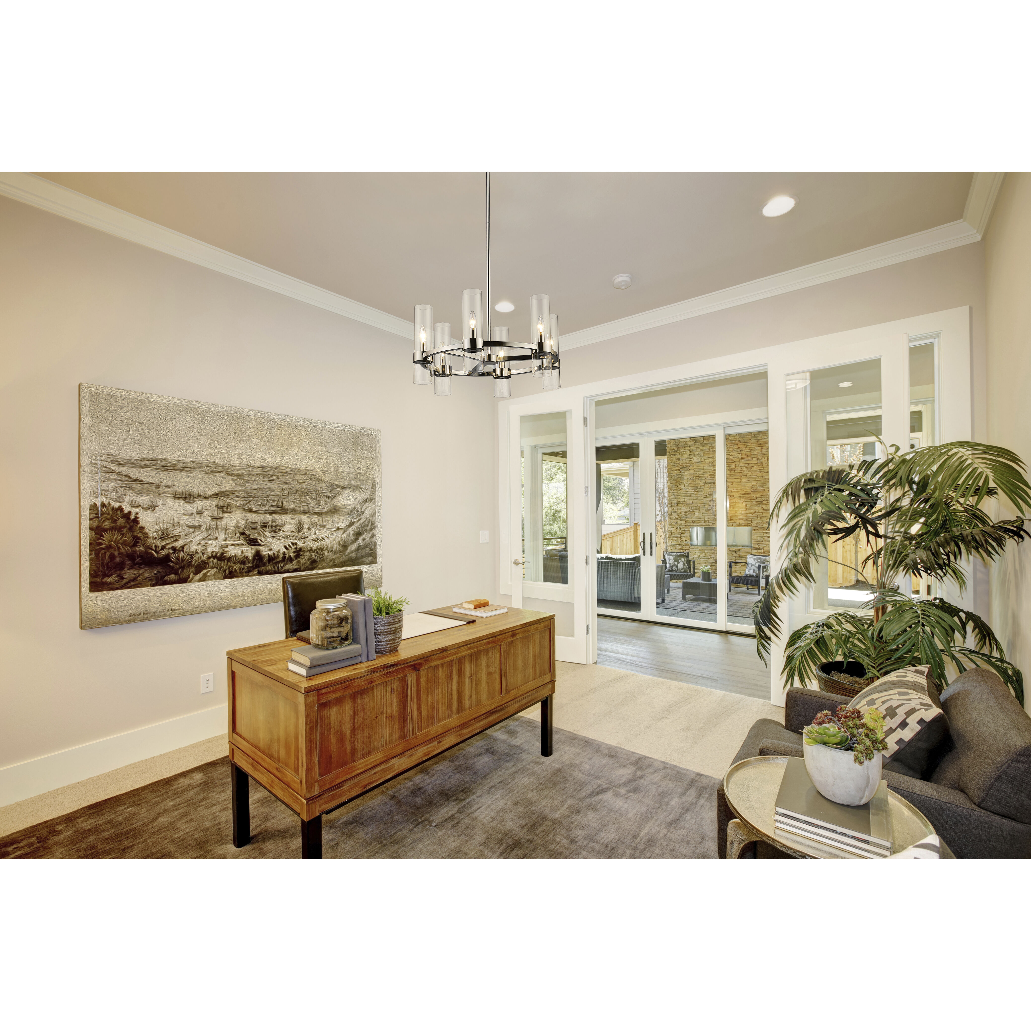 Datus 6 Light 26 inch Polished Nickel Chandelier Ceiling Light