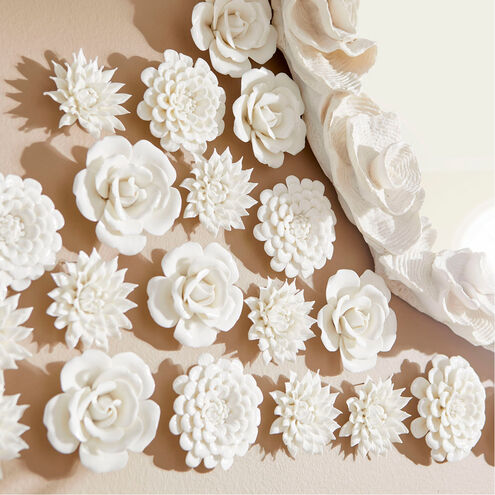 Flourishing Flowers Off White Glaze Wall Décor, Medium