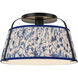 Alora Mood Scout 1 Light 13.25 inch Matte Black and Blue Linen Semi-Flush Mount Ceiling Light