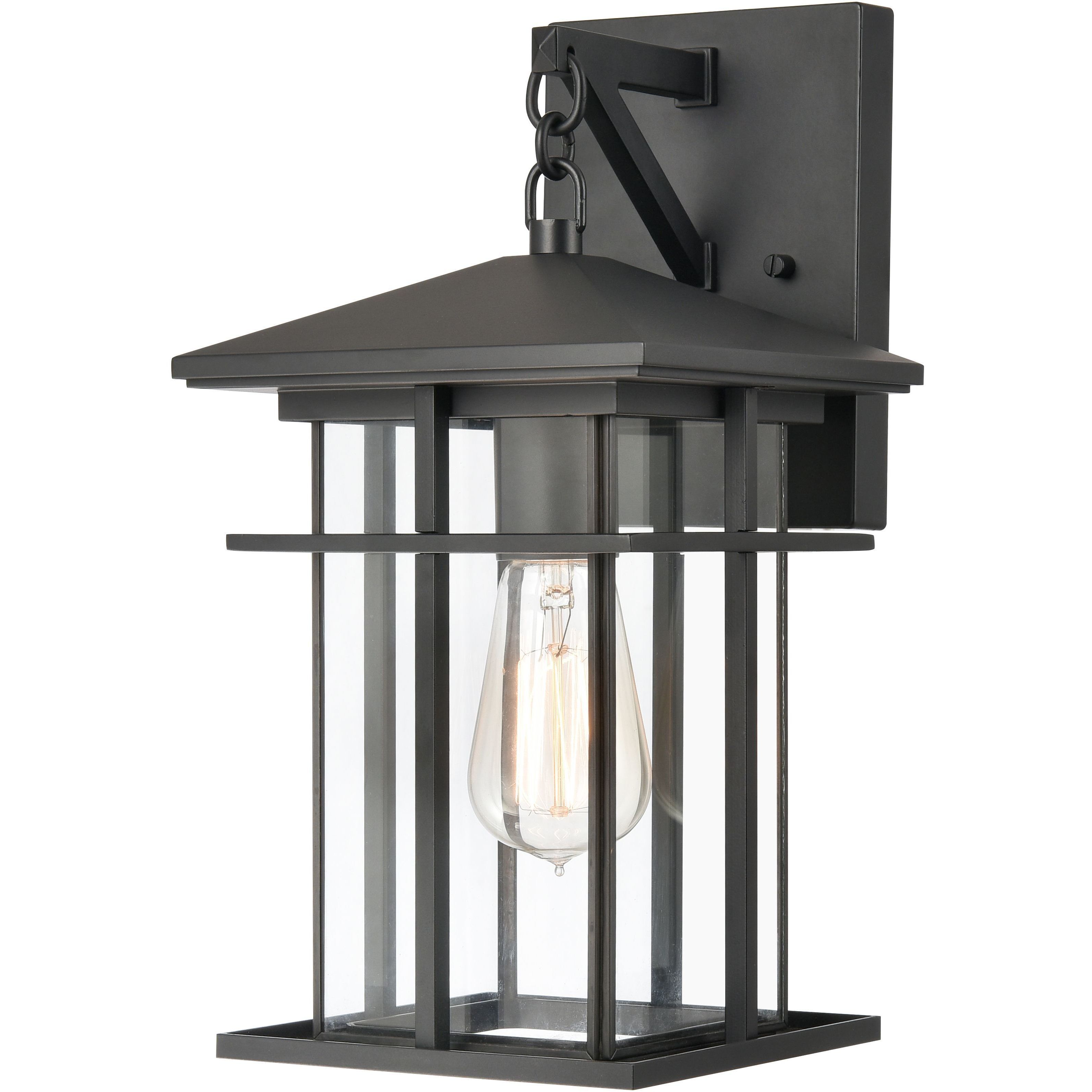 Oak Park 1 Light 14 inch Matte Black Outdoor Wall Sconce