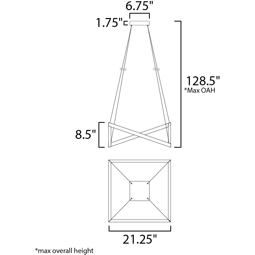 Stealth LED 21.25 inch Black Single Pendant Ceiling Light