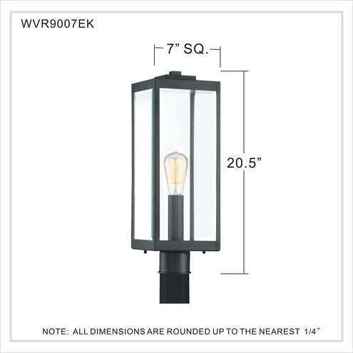Westover 1 Light 21 inch Earth Black Outdoor Post Lantern