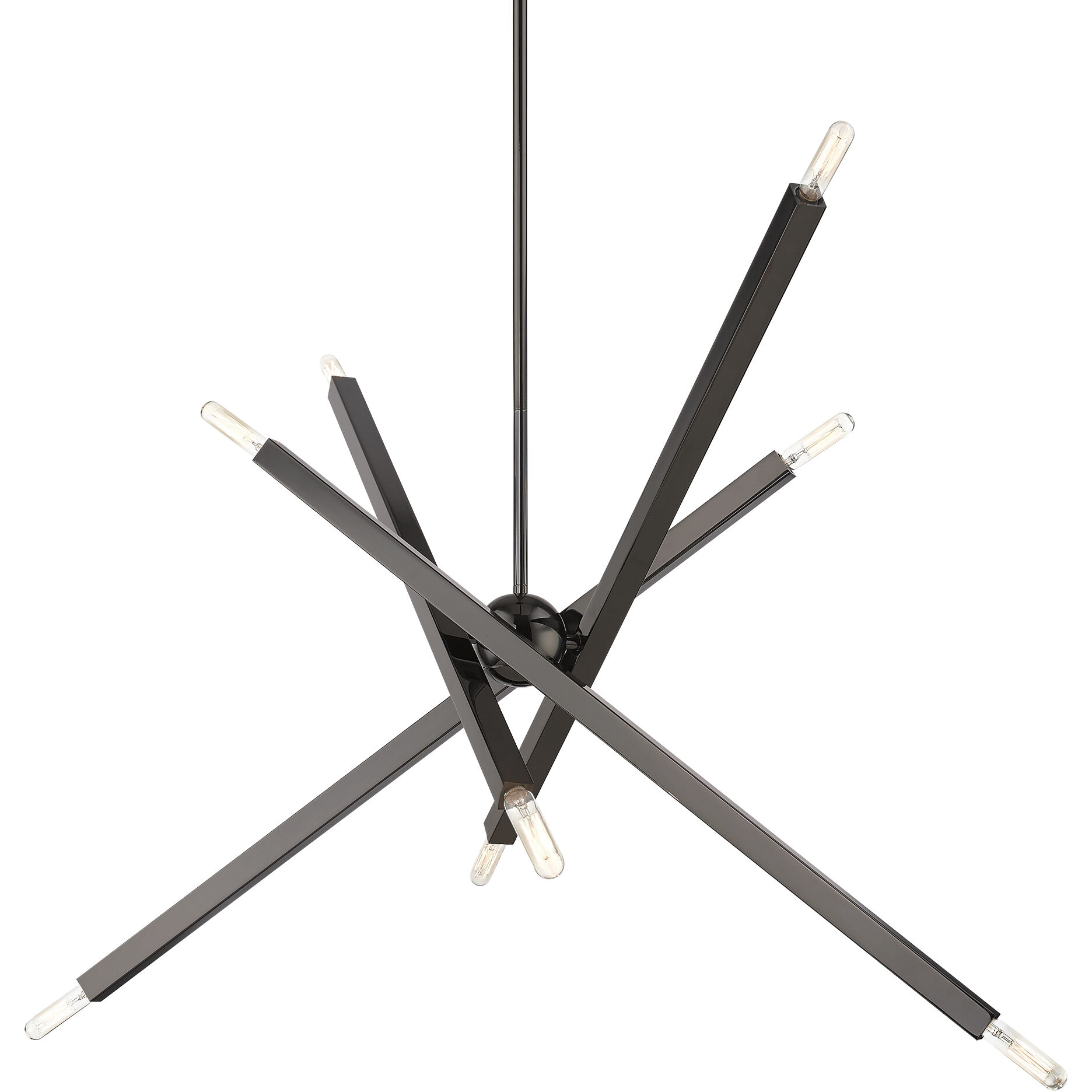 Monaco 8 Light 35 inch Black Chrome Linear Chandelier Ceiling Light, Large