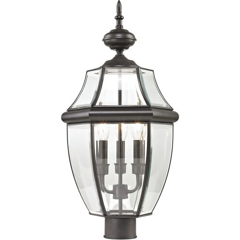 Ashford 3 Light 23 inch Oil Rubbed Bronze Outdoor Post Light, Large