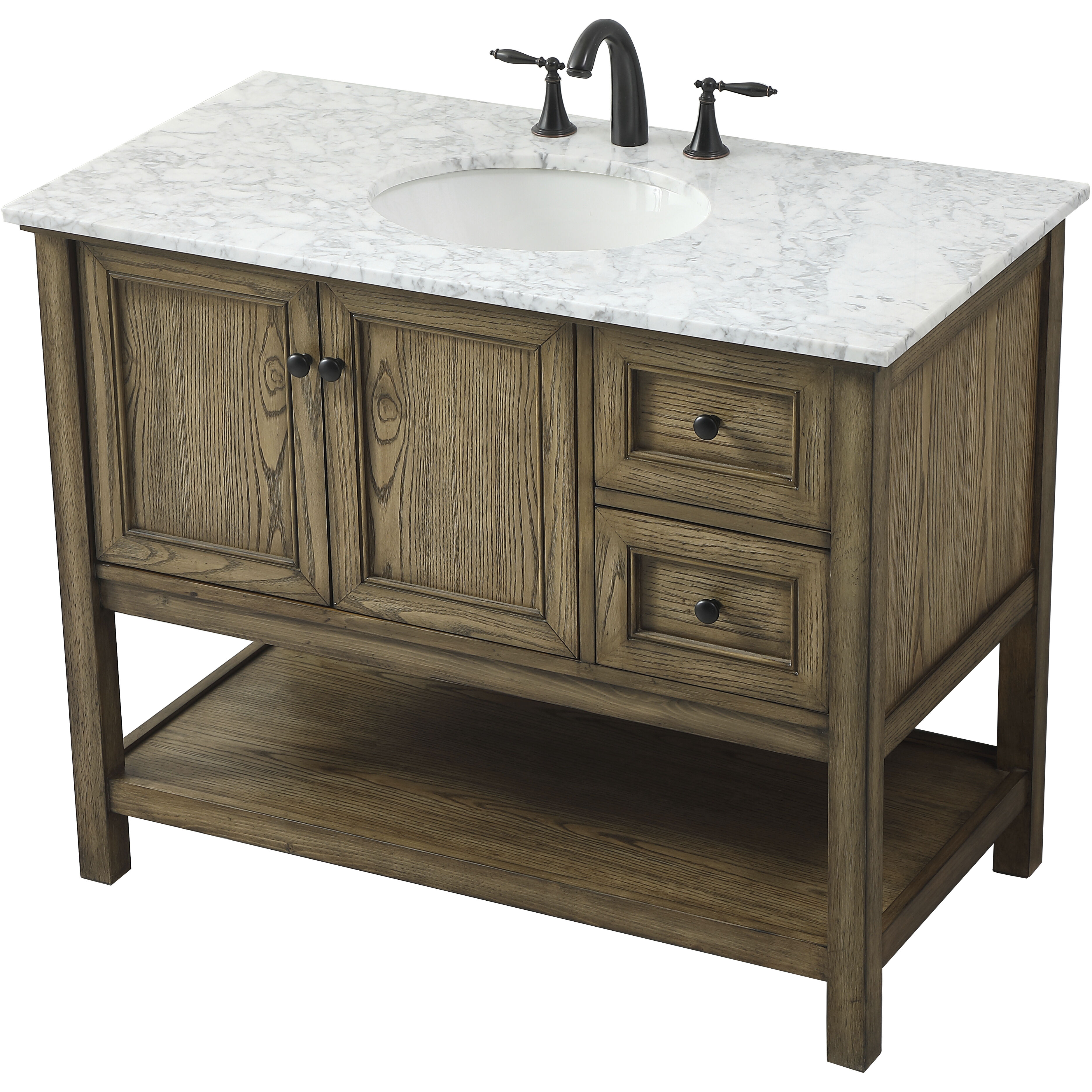 Metropolis 42 X 22 X 34 inch Driftwood Vanity Sink Set