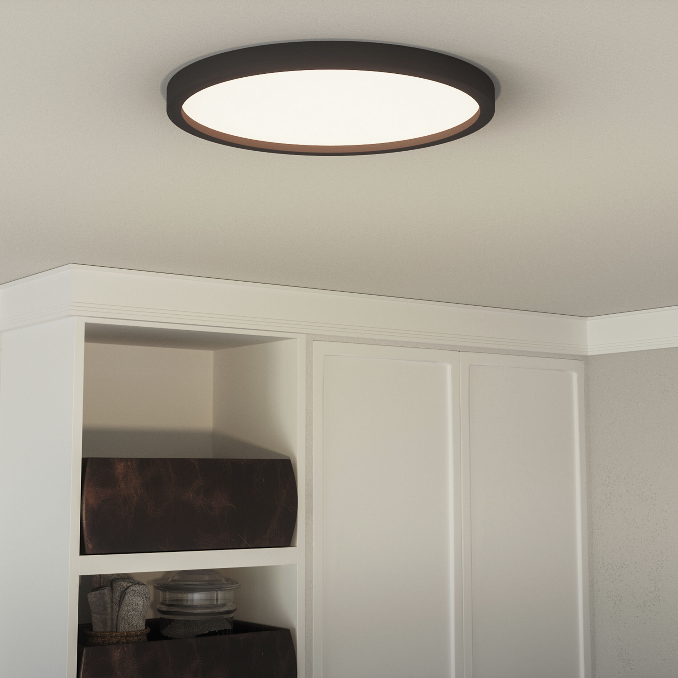 Outskirts 15 inch Earth Black Flush Mount Ceiling Light