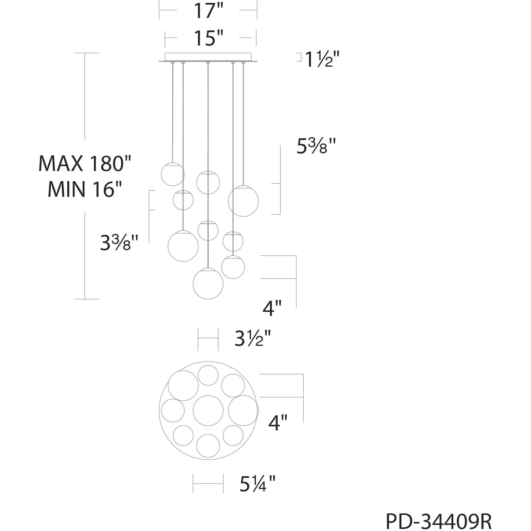 Pisces 9 Light 17 inch Aged Brass Multi-Light Pendant Ceiling Light