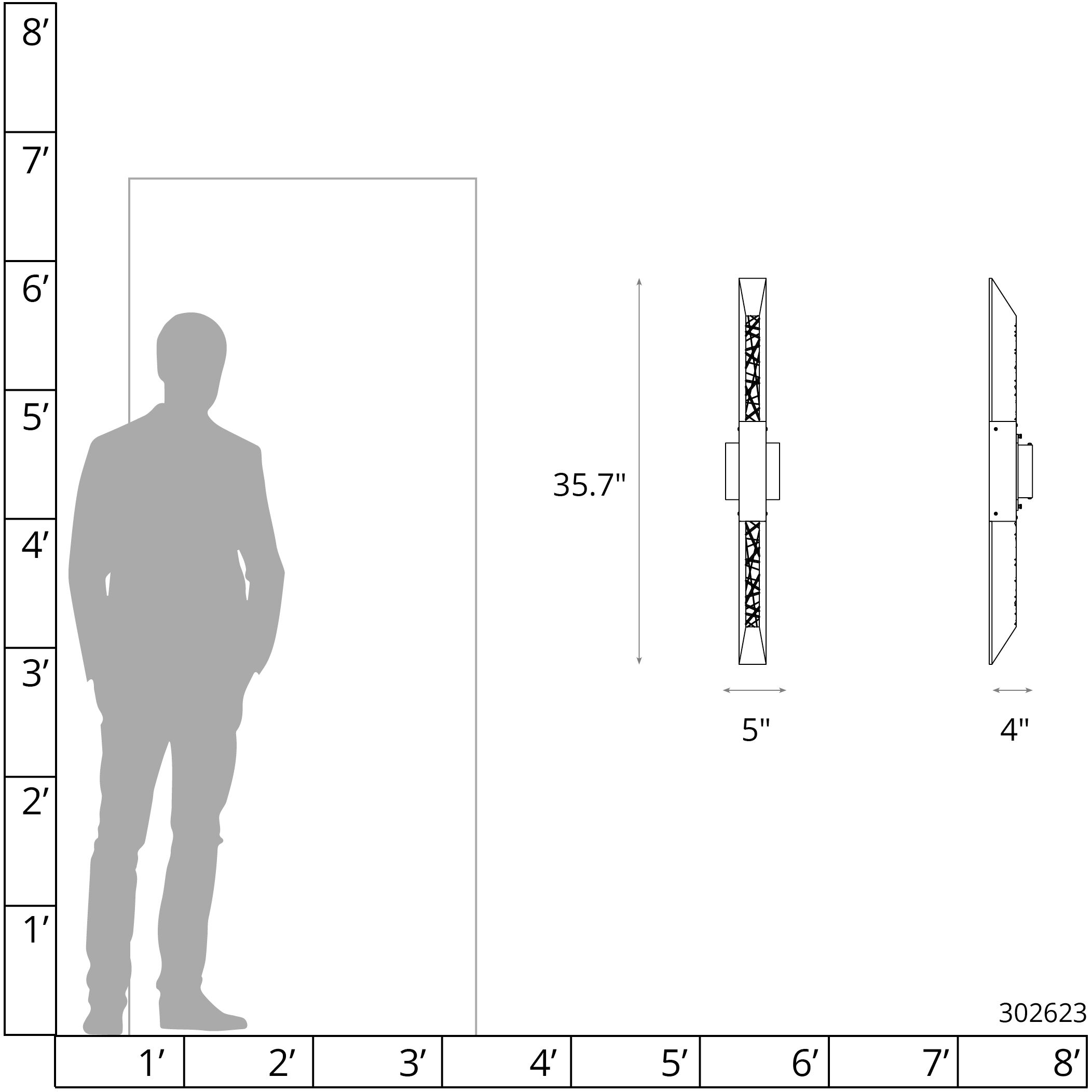 Refraction 2 Light 35.7 inch Coastal Black Outdoor Sconce, Large