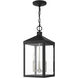 Nyack 3 Light 8.25 inch Black with Brushed Nickel Cluster Outdoor Pendant Lantern