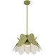 Flor 1 Light 18 inch White and Green Pendant Ceiling Light