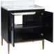 Kallista 30 X 34 inch Dark Sapphire/Caviar Black/Natural/White/Antique Brass Vanity with Undermount Sink