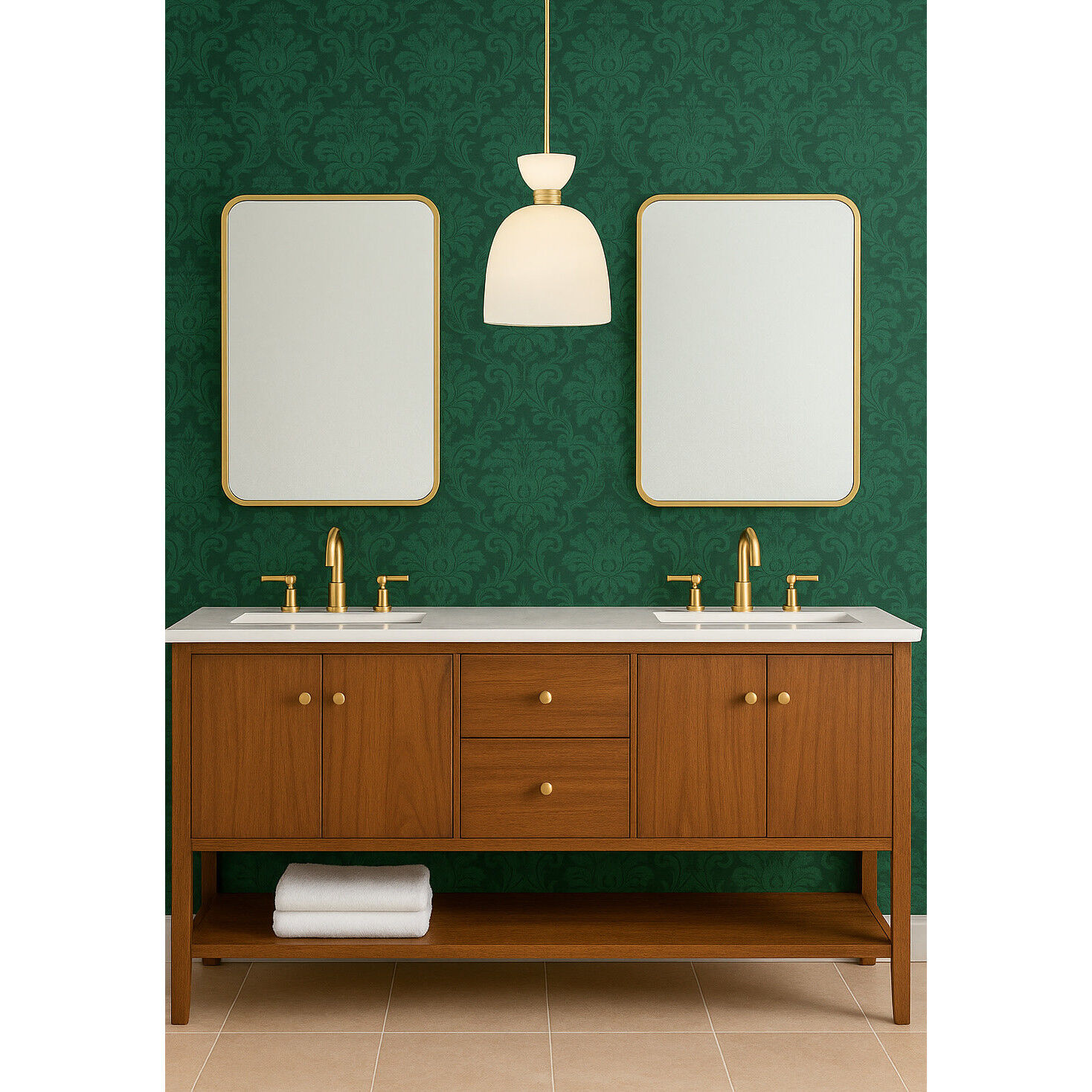 Lisa McDennon Tallulah 3 Light 14 inch Lacquered Brass Pendant Ceiling Light