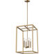Moffet Street 4 Light 15.5 inch Satin Brass Foyer Pendant Ceiling Light, Medium