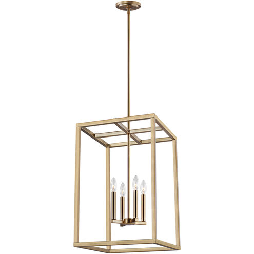Moffet Street 4 Light 15.5 inch Satin Brass Foyer Pendant Ceiling Light, Medium