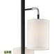 Uprising 72 inch 9.00 watt Black with Chrome and White Floor Lamp Portable Light