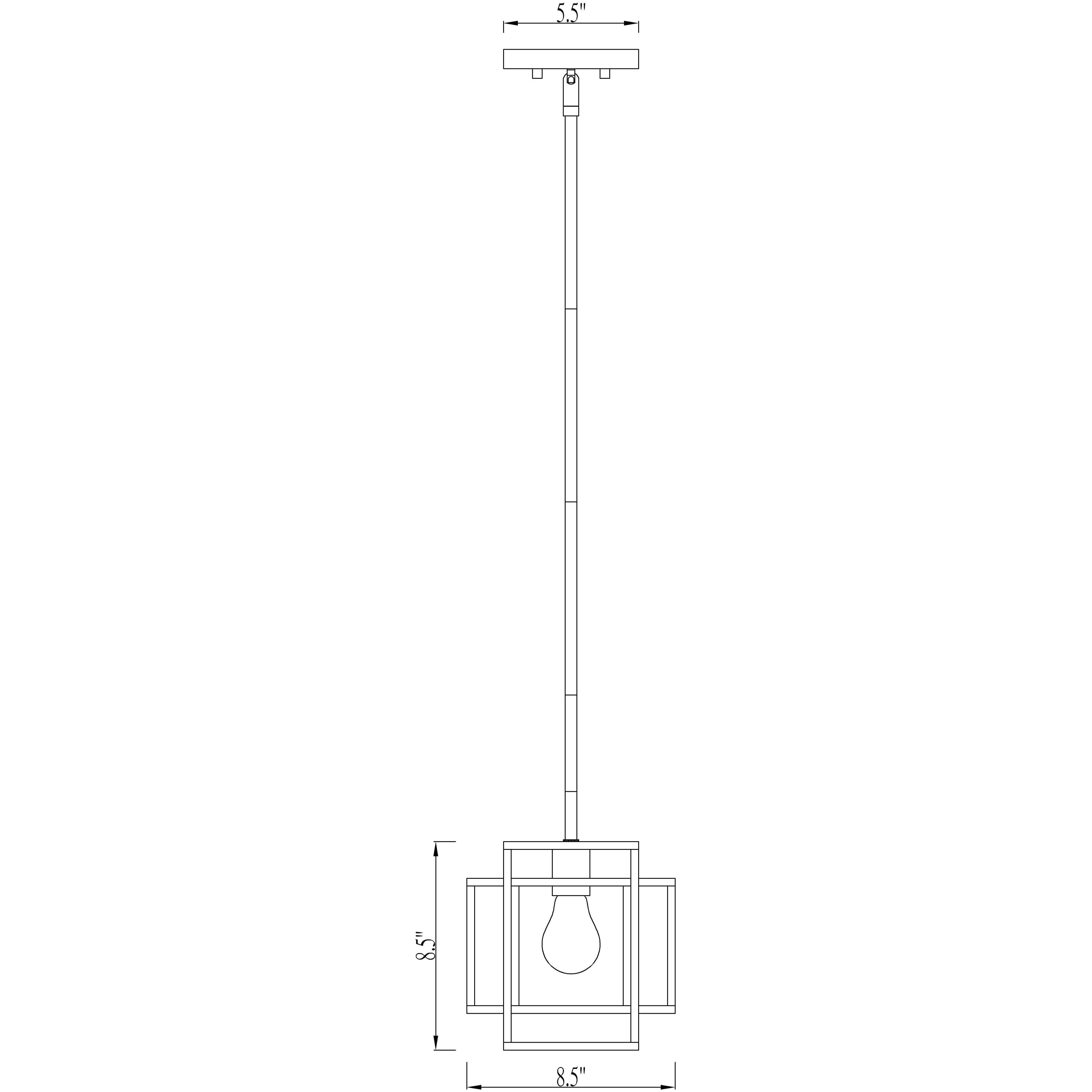 Titania 1 Light 8.5 inch Black and Brushed Nickel Pendant Ceiling Light