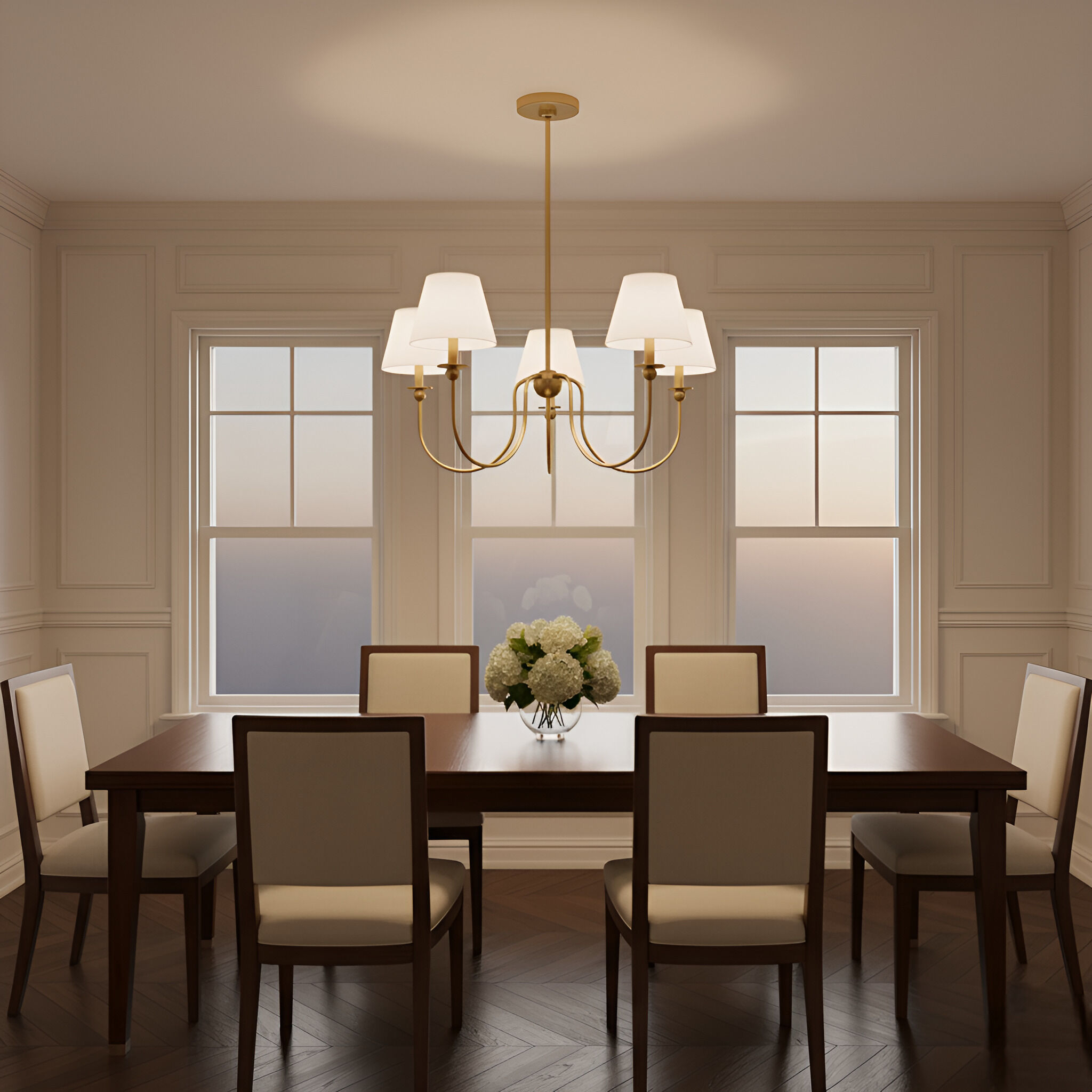 Drew & Jonathan Elsay 5 Light 29.75 inch Satin Brass Chandelier Ceiling Light, Medium