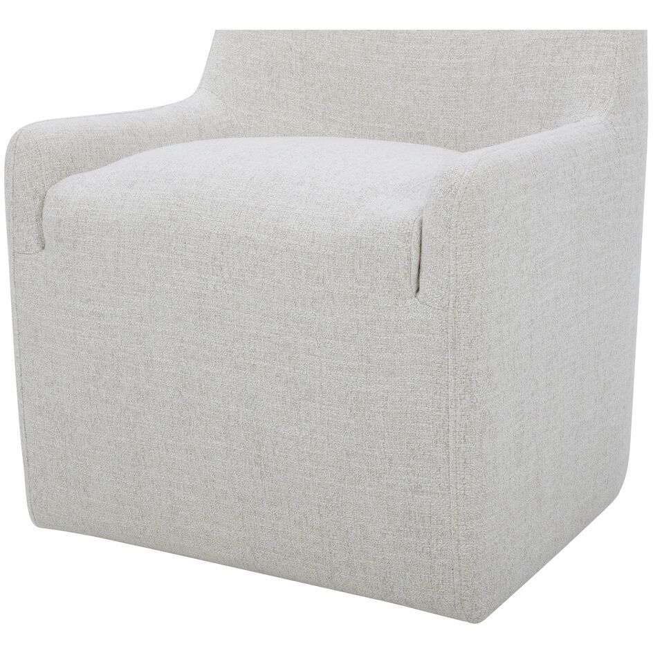 Maisie KQ Flecked Oat Rolling Dining Chair in Beige