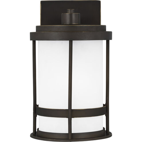Wilburn 1 Light 10.25 inch Antique Bronze Outdoor Wall Lantern, Small