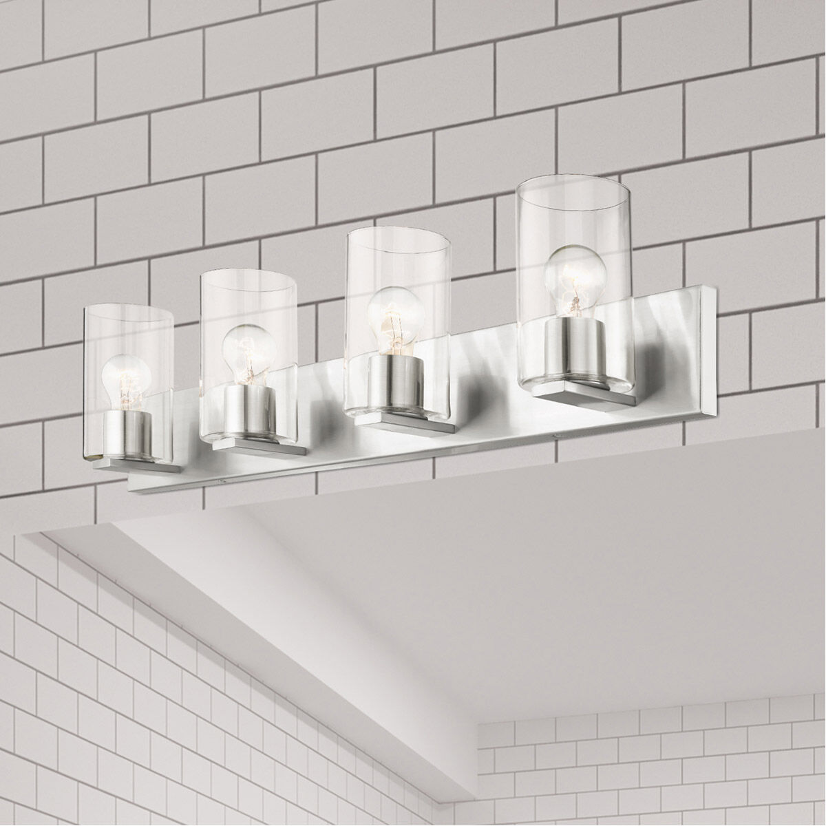 Zurich 4 Light 36 inch Brushed Nickel Vanity Sconce Wall Light