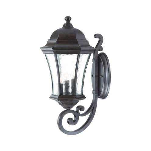Waverly 3 Light 20 inch Black Coral Exterior Wall Mount