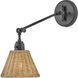 Arti 1 Light 7.75 inch Black Indoor Wall Sconce Wall Light in Black / Natural Rattan