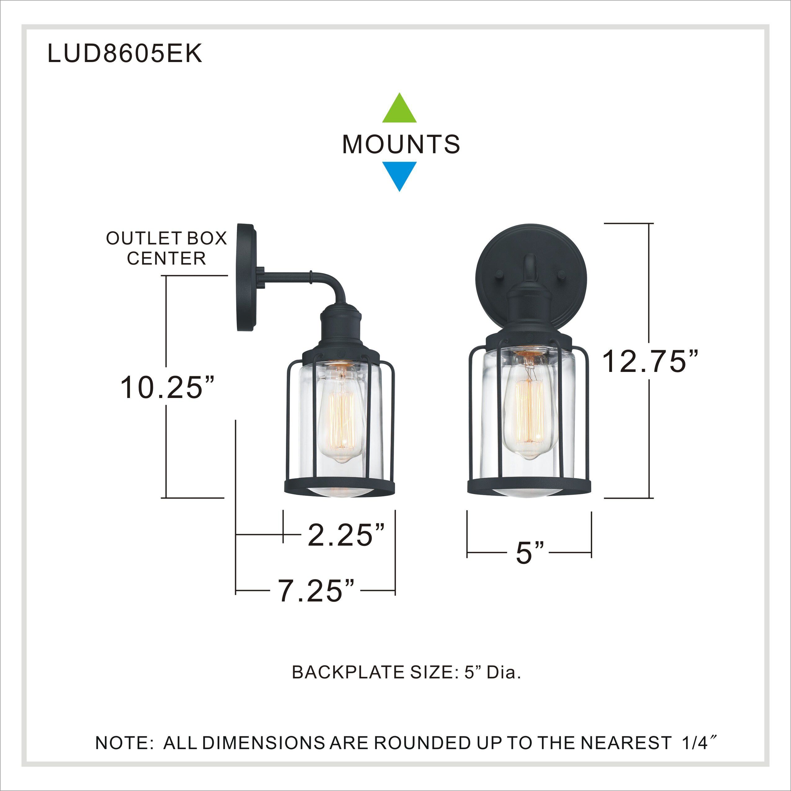 Ludlow 1 Light 5 inch Earth Black Wall Sconce Wall Light