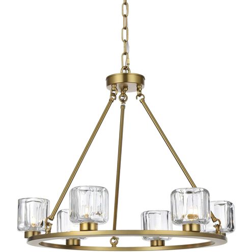 Cadence 6 Light 26 inch Satin Gold Chandelier Ceiling Light