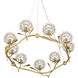 Dandelion 9 Light 38.5 inch Contemporary Silver Leaf and Silver and Contemporary Gold Leaf Chandelier Ceiling Light