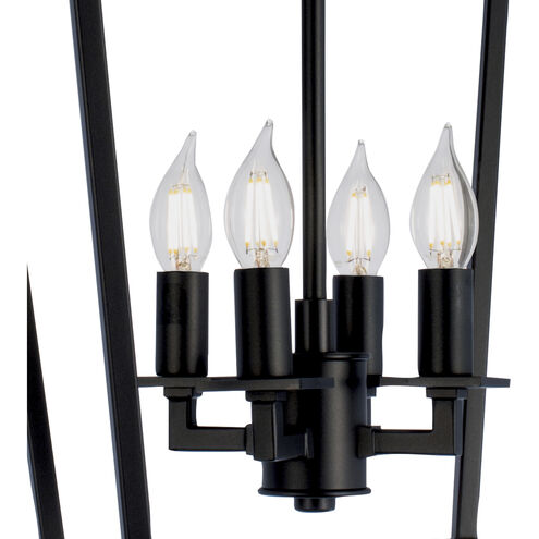 Cage 4 Light 12 inch Matte Black Pendant Ceiling Light, Small