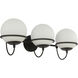 Alora Mood Alba 3 Light 24.13 inch Matte Black Bath Vanity Light Wall Light