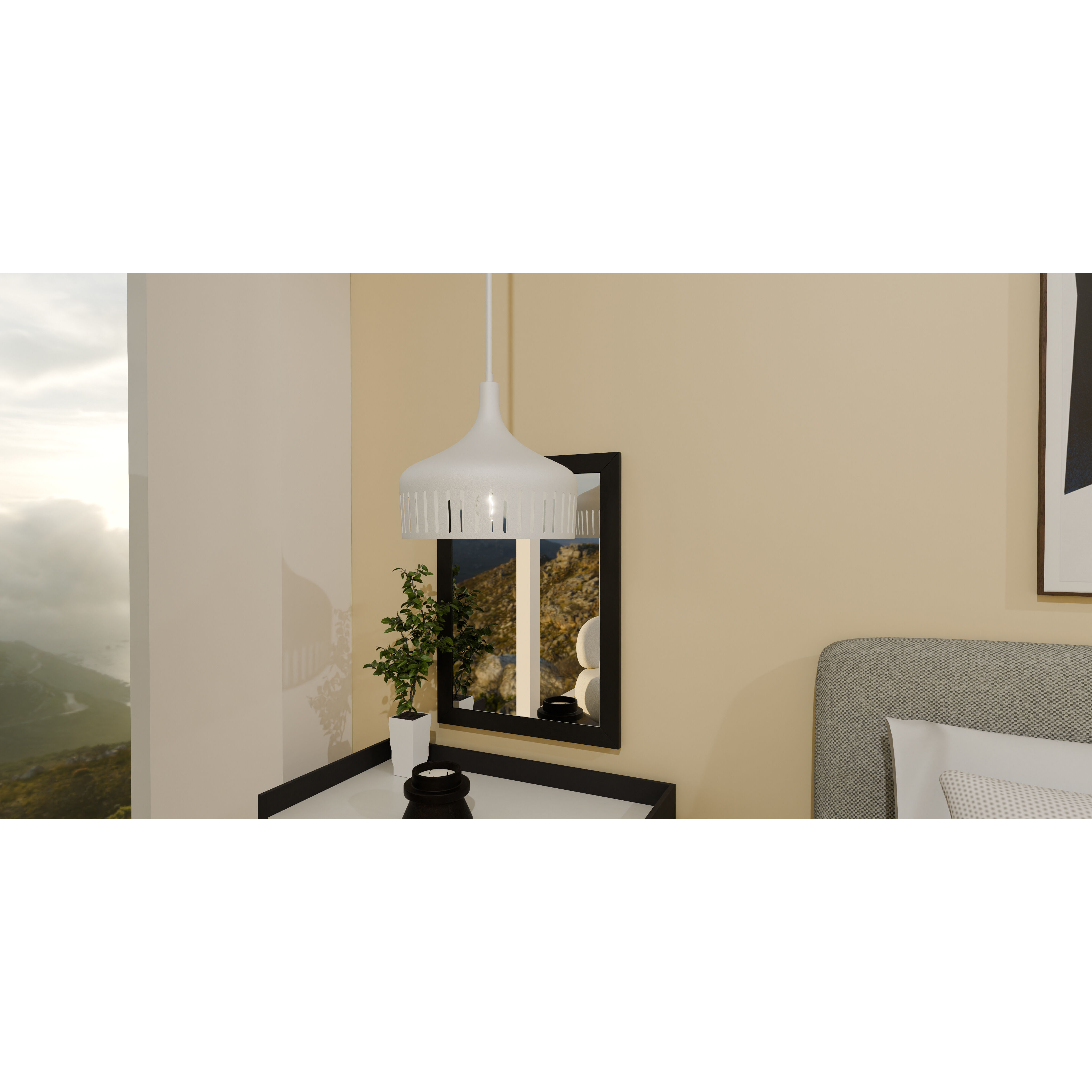 Keagan 1 Light 14 inch Matte White Pendant Ceiling Light