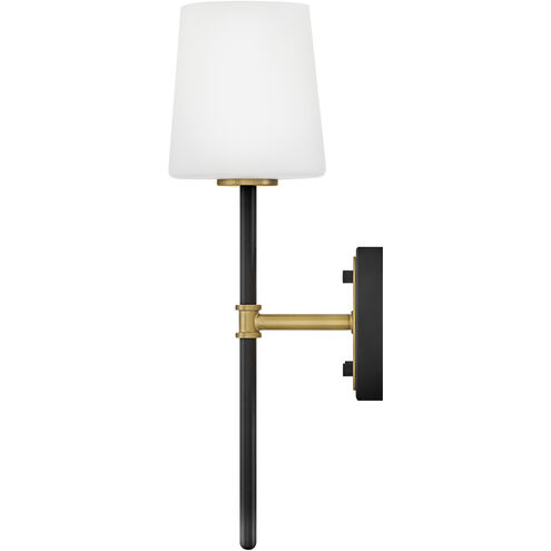 Saunders 1 Light 4.75 inch Black with Lacquered Brass Interior Wall Mount Wall Light