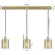 Ballston Cobbleskill 3 Light 36.5 inch Satin Gold Linear Pendant Ceiling Light