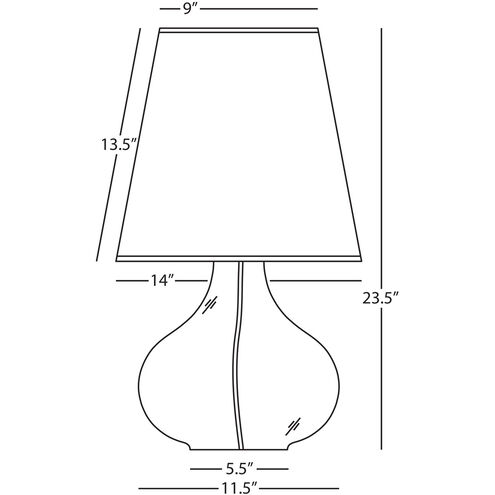 June 24 inch 150 watt Clear Glass Body Table Lamp Portable Light