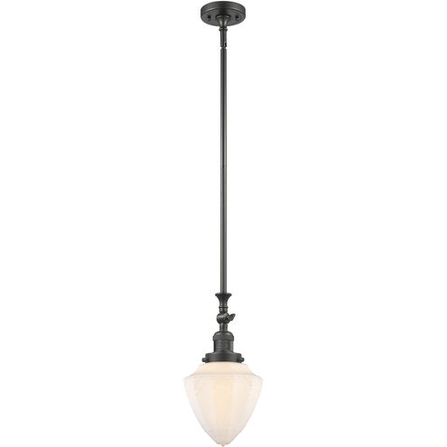 Franklin Restoration Bullet 1 Light 7 inch Oil Rubbed Bronze Mini Pendant Ceiling Light in Incandescent, Matte White