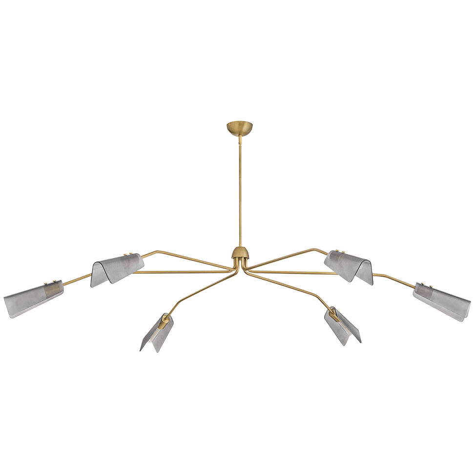 Altman 6 Light 80 inch Lacquered Brass Chandelier Ceiling Light